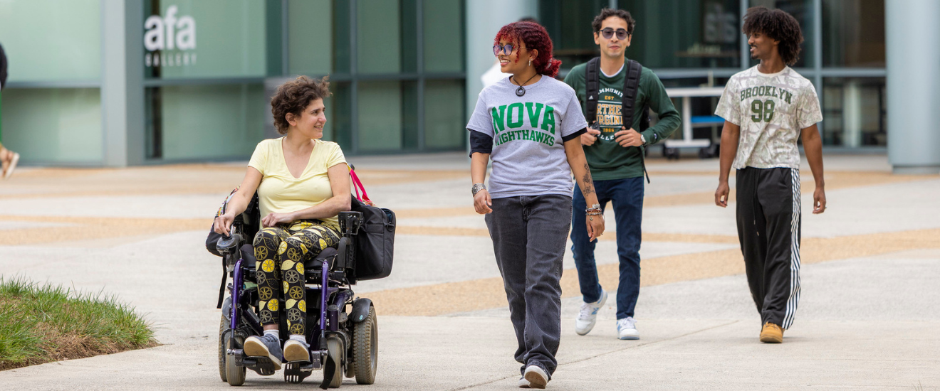 students walking on campus